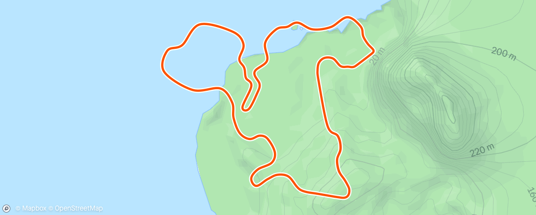 Map of the activity, Treadmill - uphill