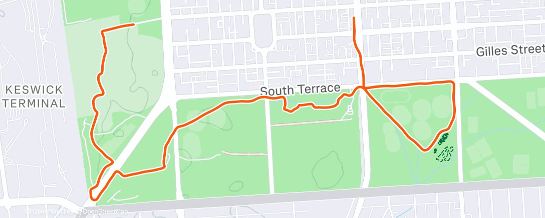 Map of the activity, Running