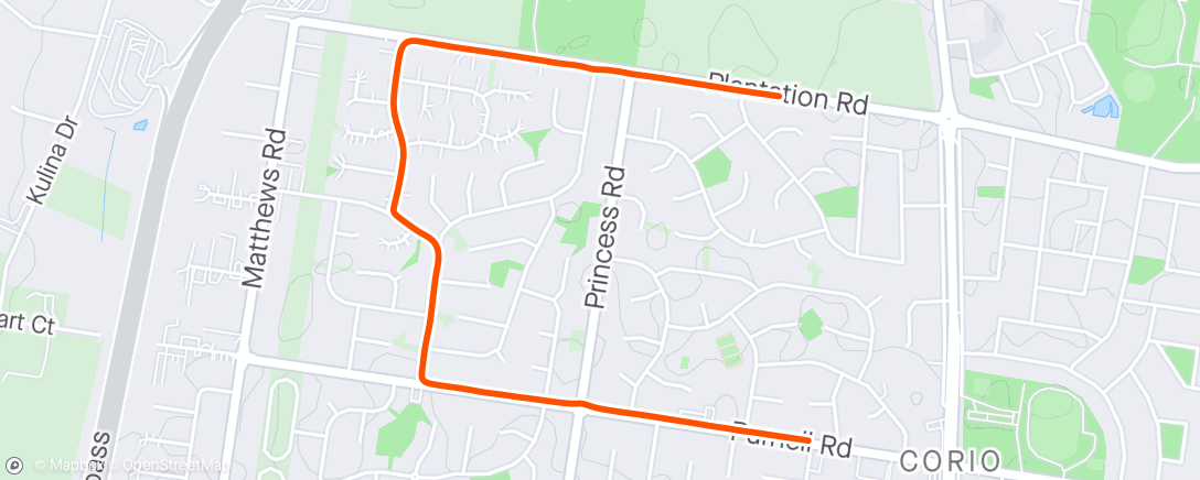Map of the activity, 6km Morning Walk