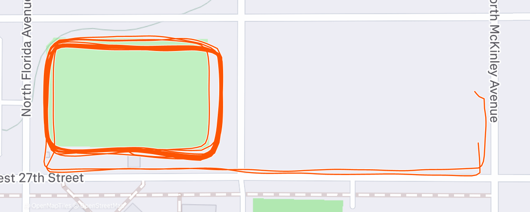 Map of the activity, Afternoon Run