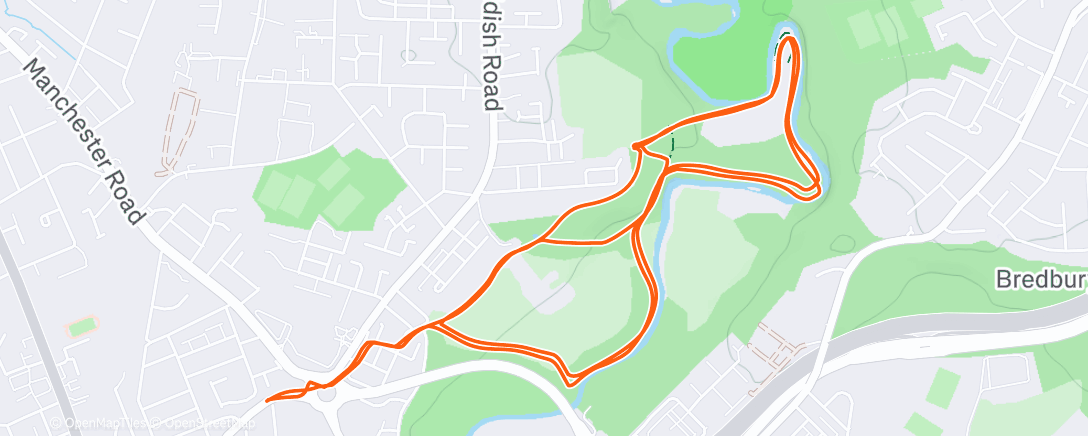 Map of the activity, Afternoon Run