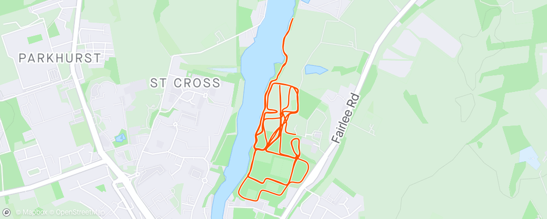 Map of the activity, Parkrun sandwhich