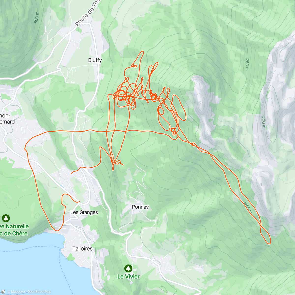 Map of the activity, Marche et vol
