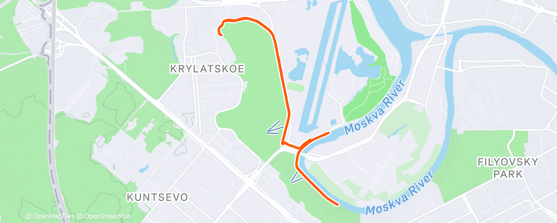 Map of the activity, Afternoon Run