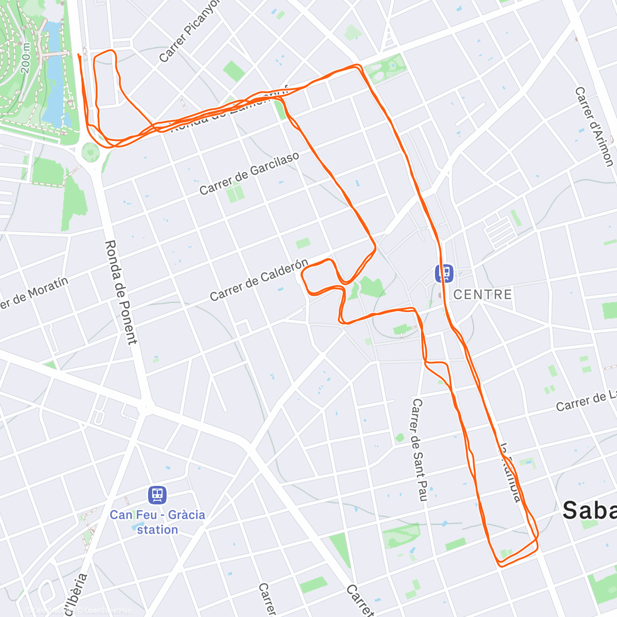 Map of the activity,  Race amb la Queralt