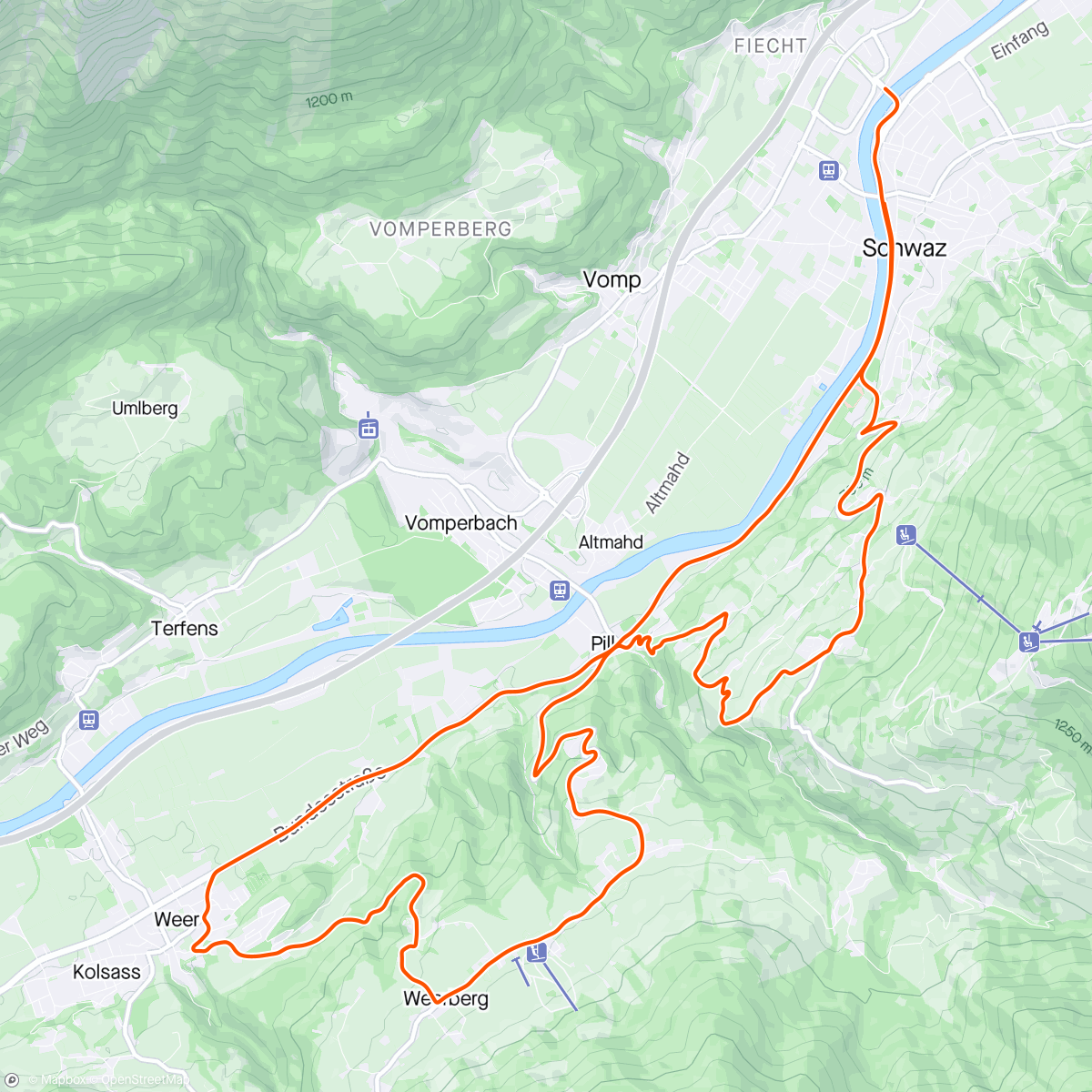 Map of the activity, Tour of the Alps 2024 | Stage 3 - Schwaz