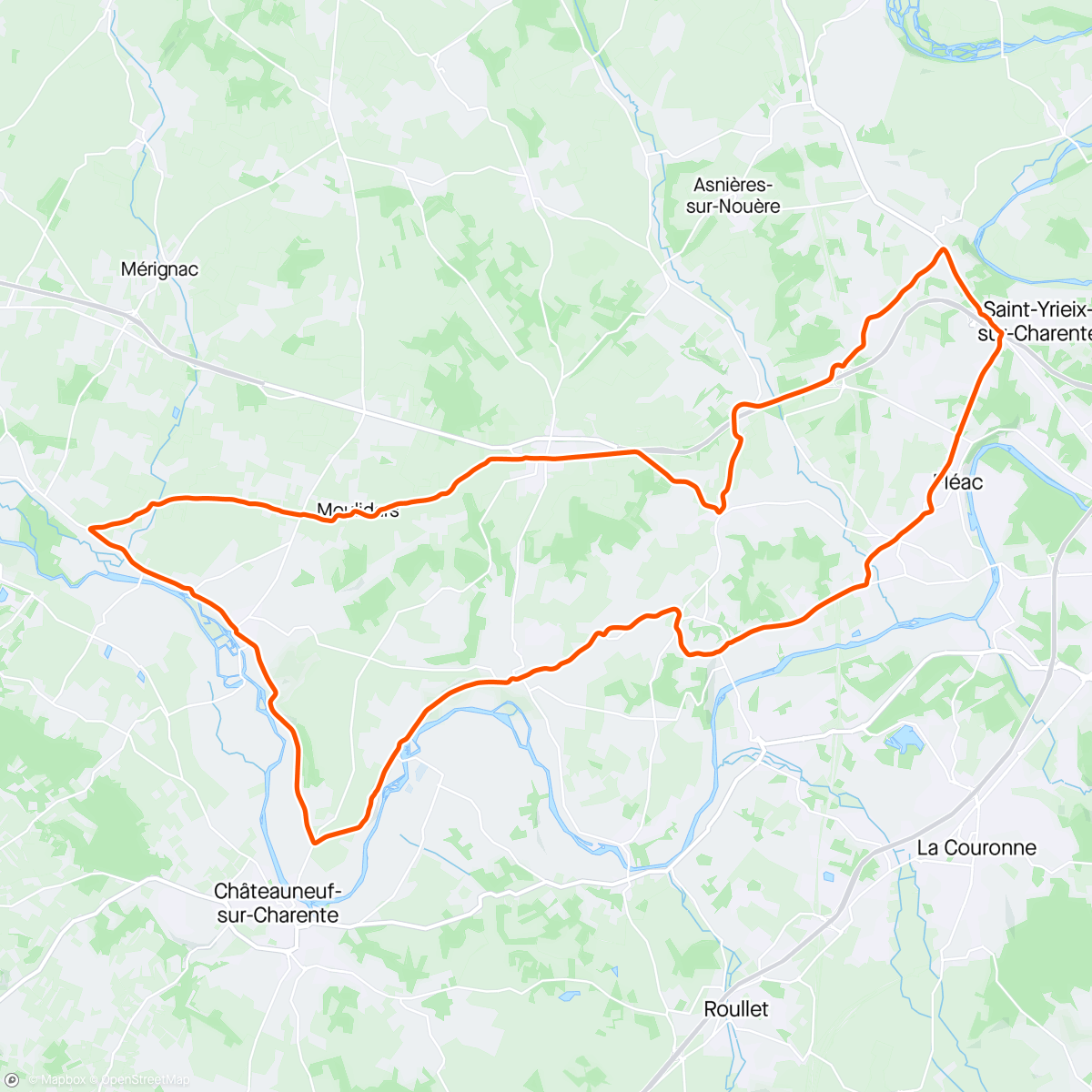 Map of the activity, ⛅ Sortie vélo le matin