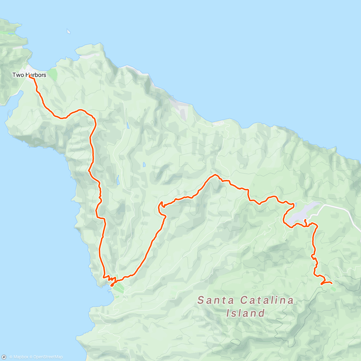Map of the activity, Trans Catalina Day 2