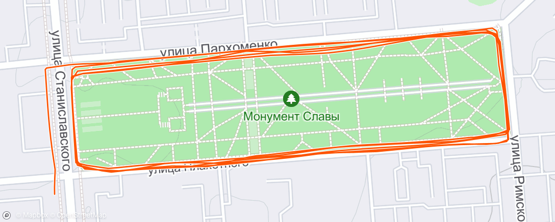アクティビティ「Вечерний забег」の地図