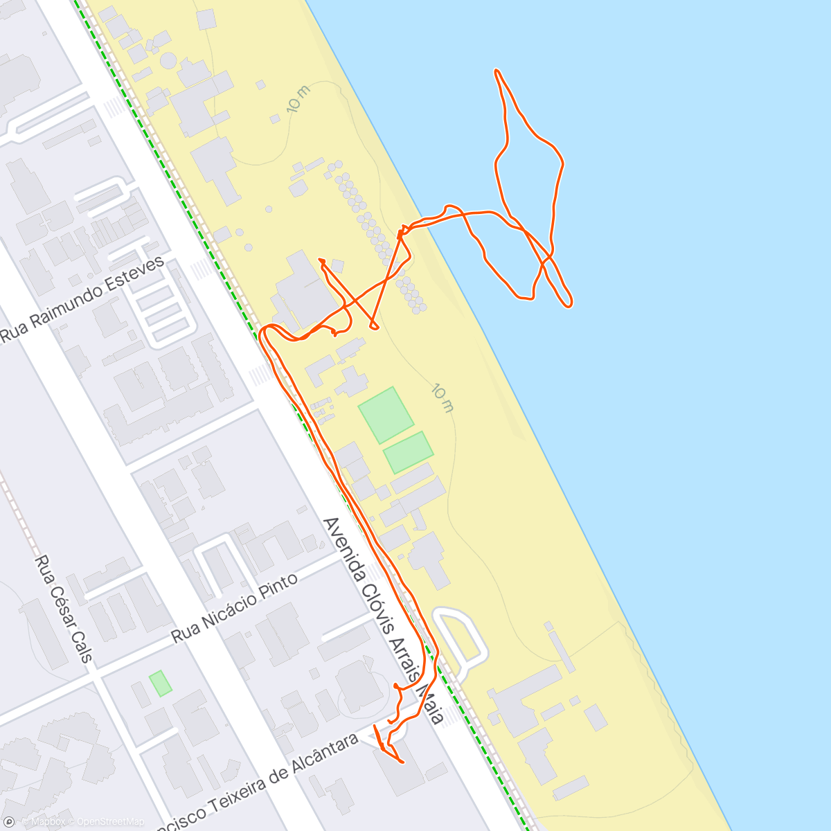Map of the activity, Caminhada