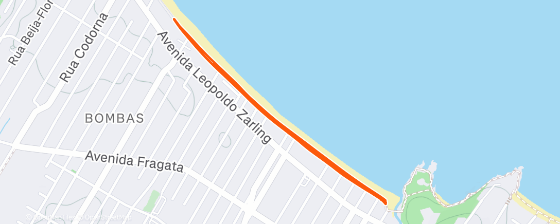 Map of the activity, Corrida ao entardecer