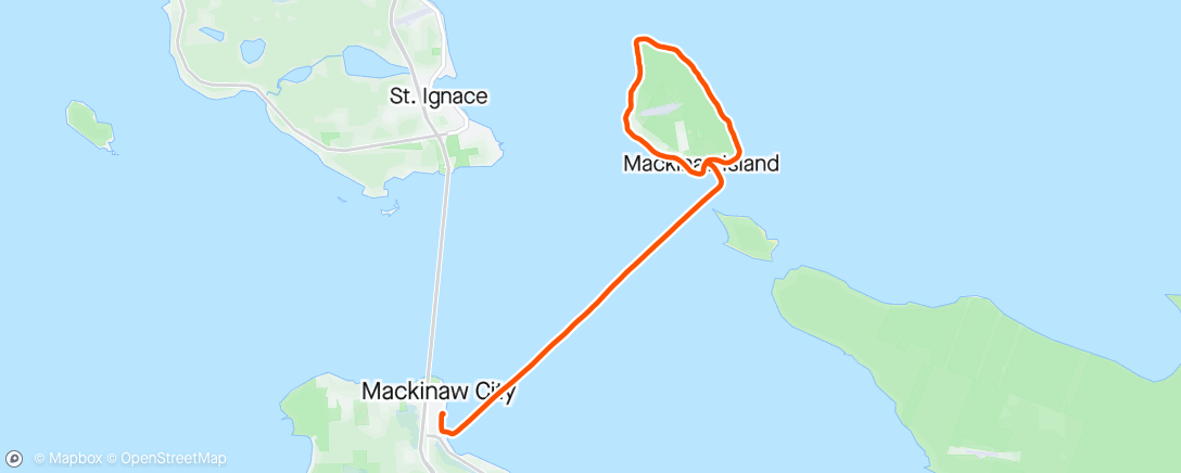 Mapa de la actividad (Mom day ride Mackinac Island)