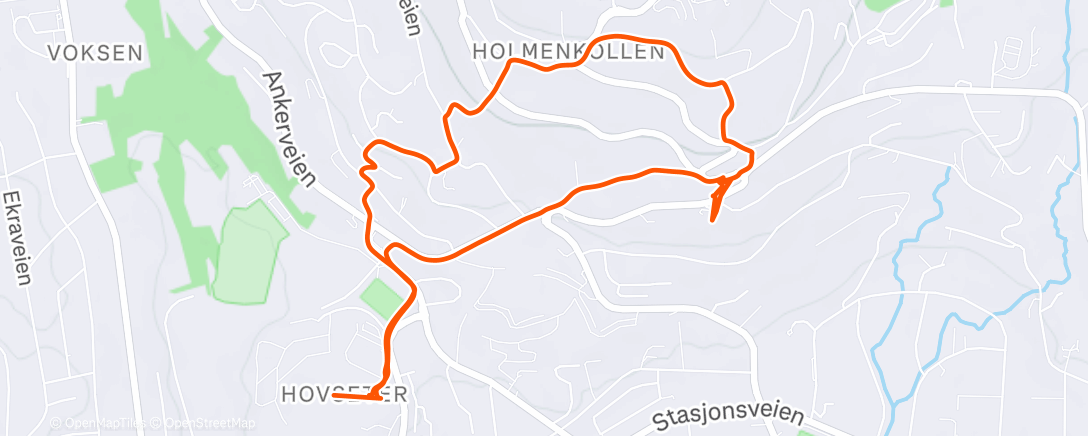 Map of the activity, Evening Walk