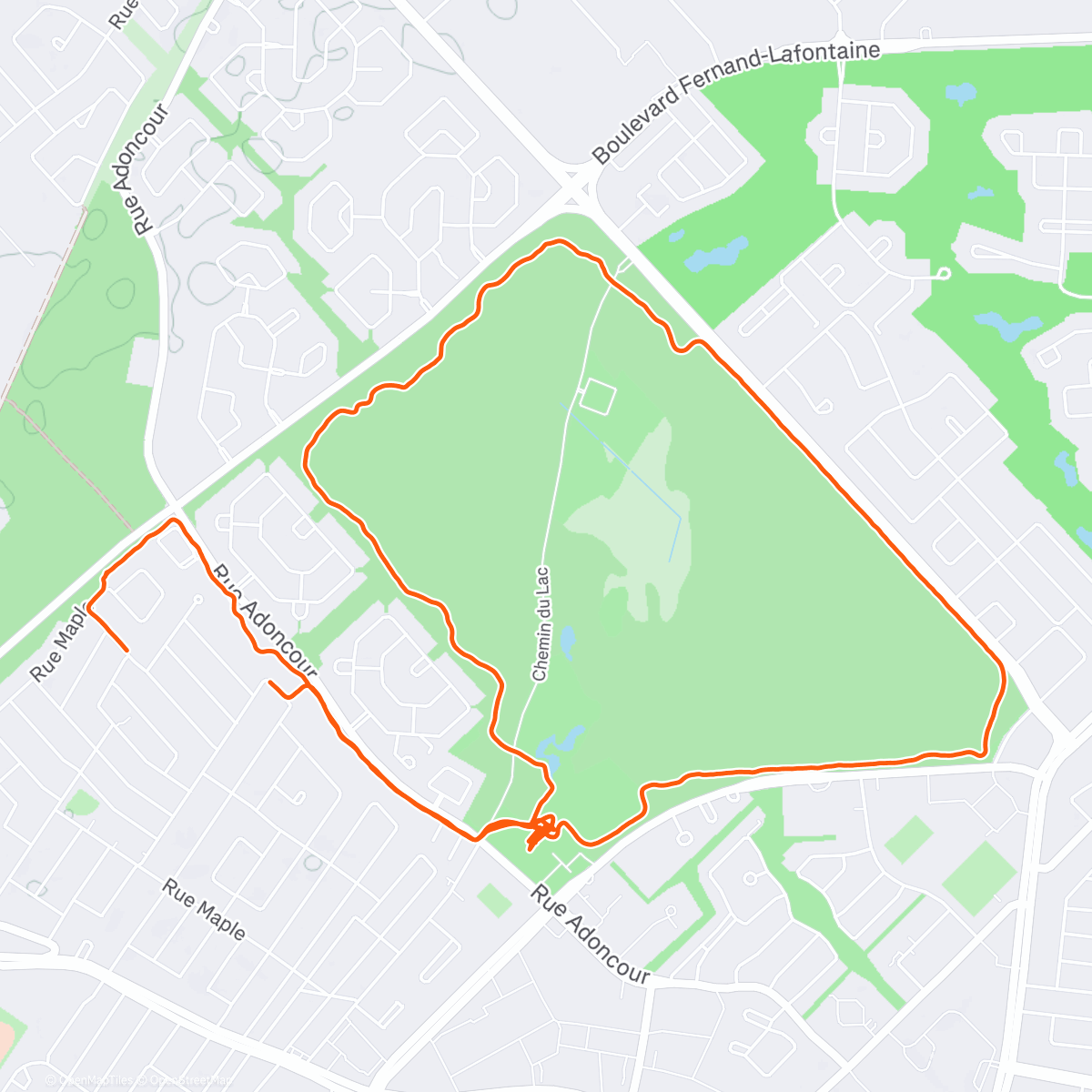 Map of the activity, Reprise de course avec les Cerfs🏃🏻