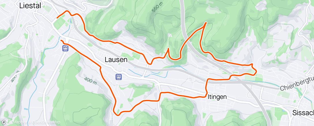 Map of the activity, With Timo and Timon at SC Liestal