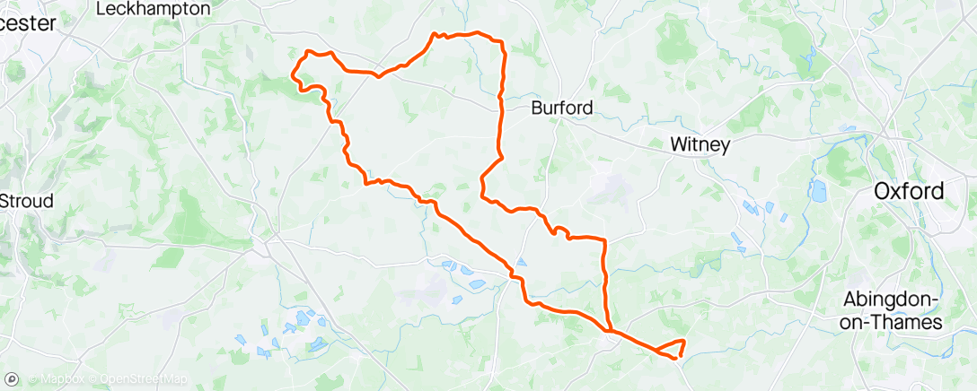 Mapa de la actividad (Cotswolds cycling)