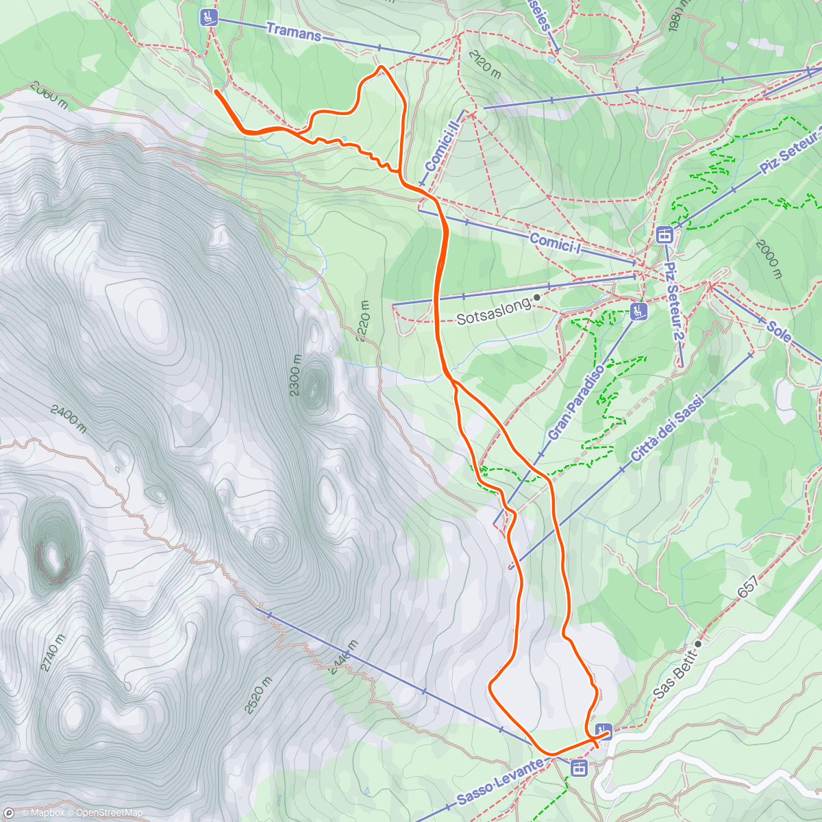 Map of the activity, Sella Run-da