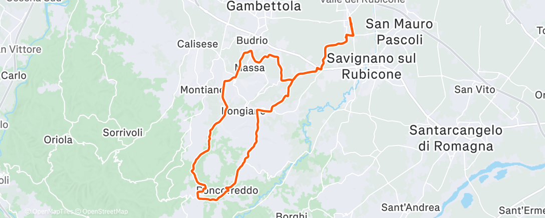 Map of the activity, Sessione di mountain biking mattutina