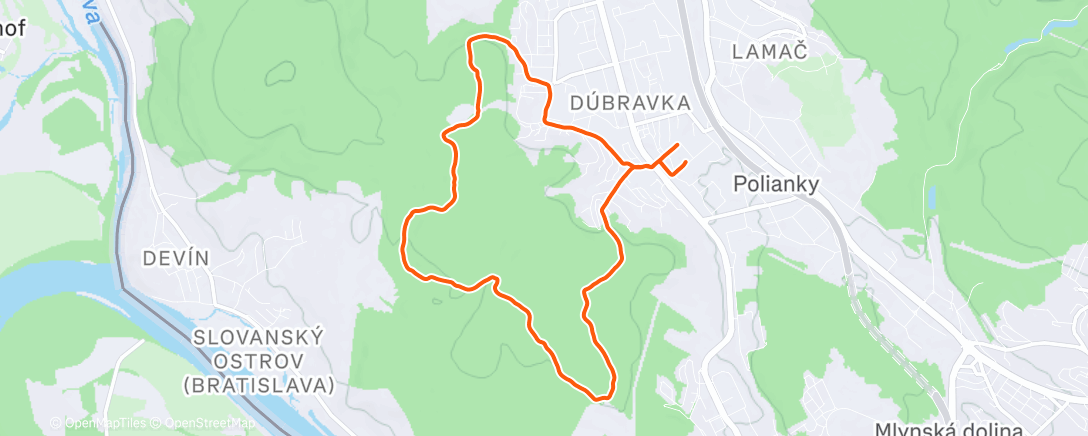 Map of the activity, Morning Trail Run