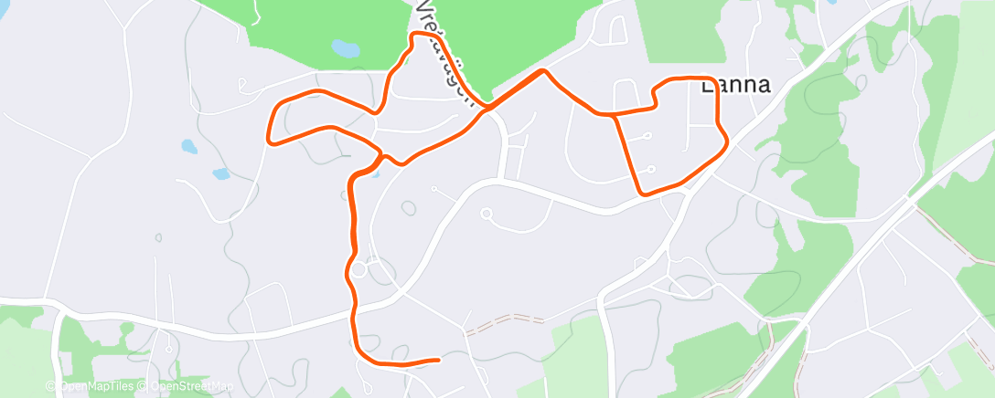 Map of the activity, Afternoon Run