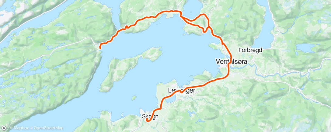 Mapa da atividade, Skogntur t Mosvika, kaffe på Straumen ☕️
