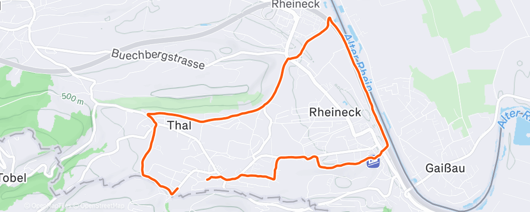Map of the activity, Run