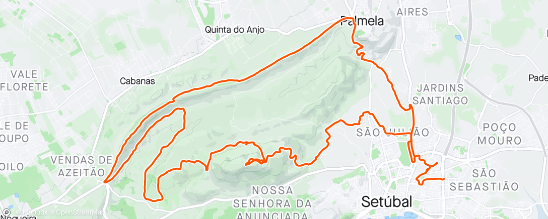 「Volta de bicicleta de montanha ao entardecer」活動的地圖
