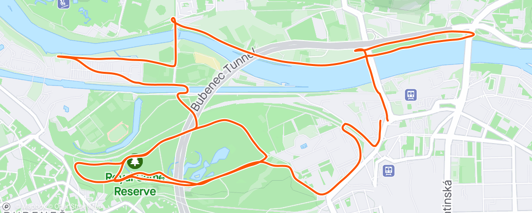Map of the activity, 🏃🏽‍♂️… do Stromovky R-15x100-V ☀️