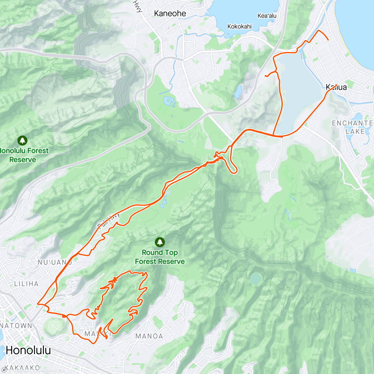 Map of the activity, Some hills in the rain