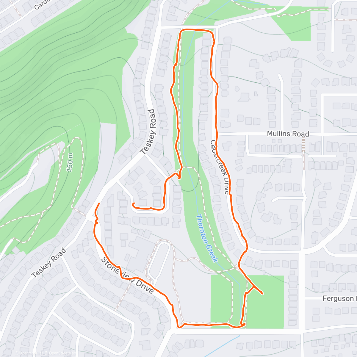 Map of the activity, Morning Hike