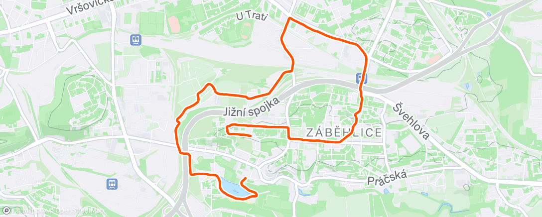 Map of the activity, Afternoon Run