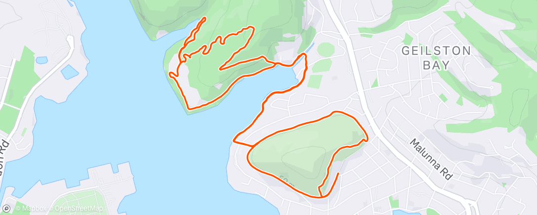 Map of the activity, Afternoon Run
