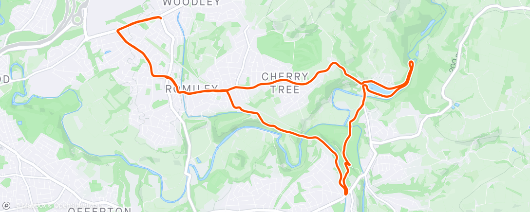 Map of the activity, Romiley/Etherow Park/Brabyns Park/Canal Loop 🙂👍🏃🏼