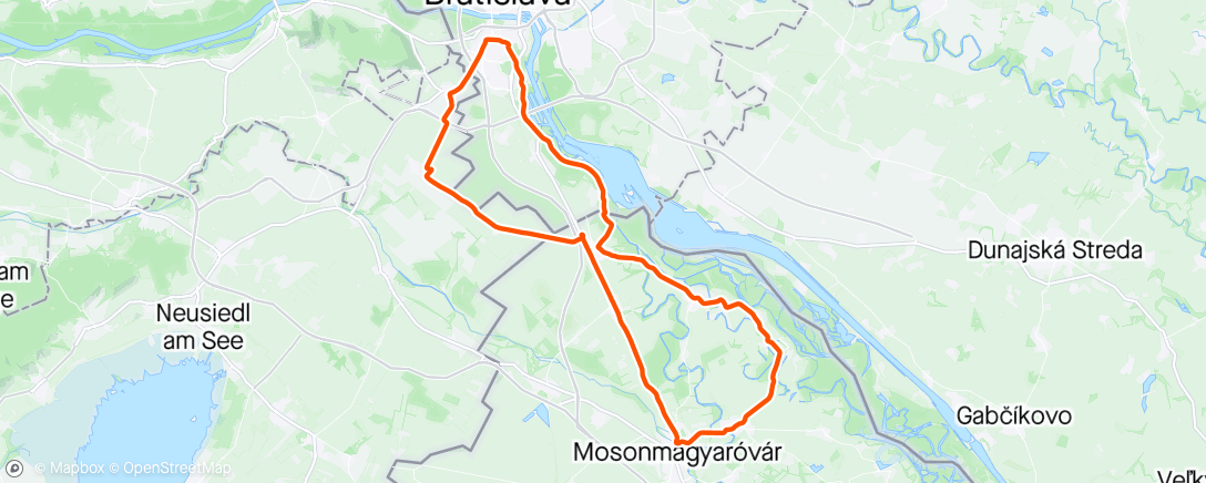 Map of the activity, Kittsee Pama Rajka Mosonmagyarovar Dunasziget Rajka hradza