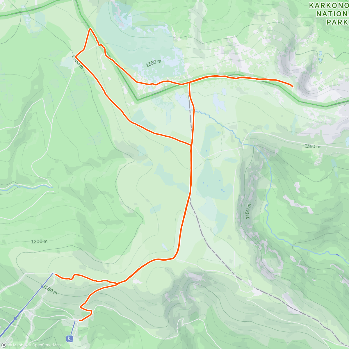 Map of the activity, Podmínky zimní a horské