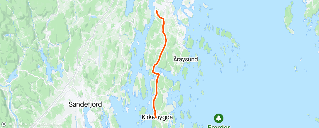Map of the activity, Båltur til Langviken