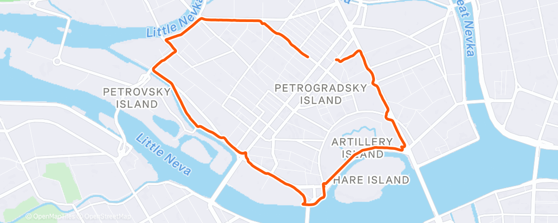 Map of the activity, Бег - Аэробная