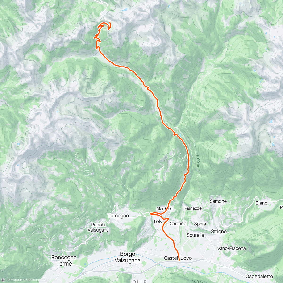 Map of the activity, ROUVY - Passo Manghen Downhill