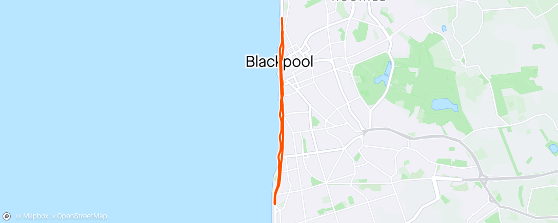 Map of the activity, Morning Run in Rainy Blackpool.