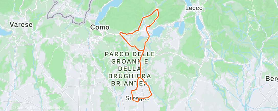 Map of the activity, Pedalata mattutina
