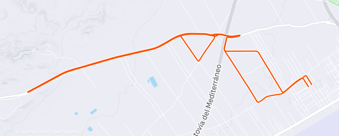 Map of the activity, Bicicleta por la tarde