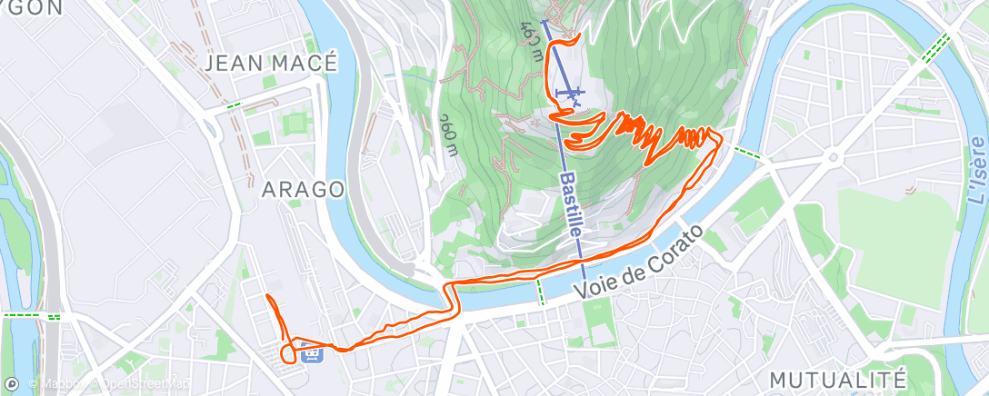 Map of the activity, Bastille solo