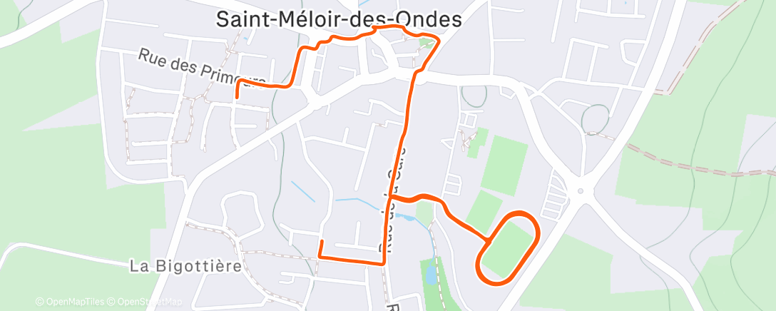 Карта физической активности (Course à pied dans l'après-midi)