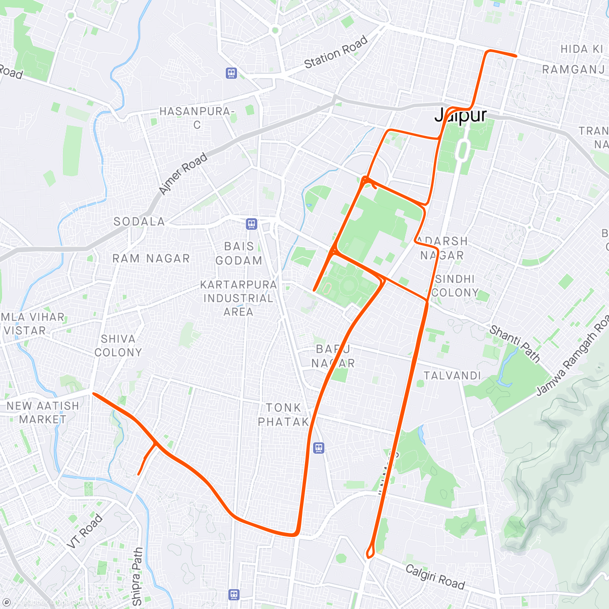 Map of the activity, Monday morning 🌞 #fun and #fitness ride to hawamahal 💐✅☕