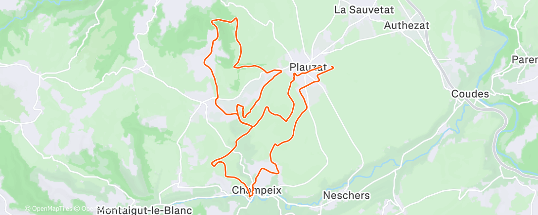 Map of the activity, Trail de Plauzat P9