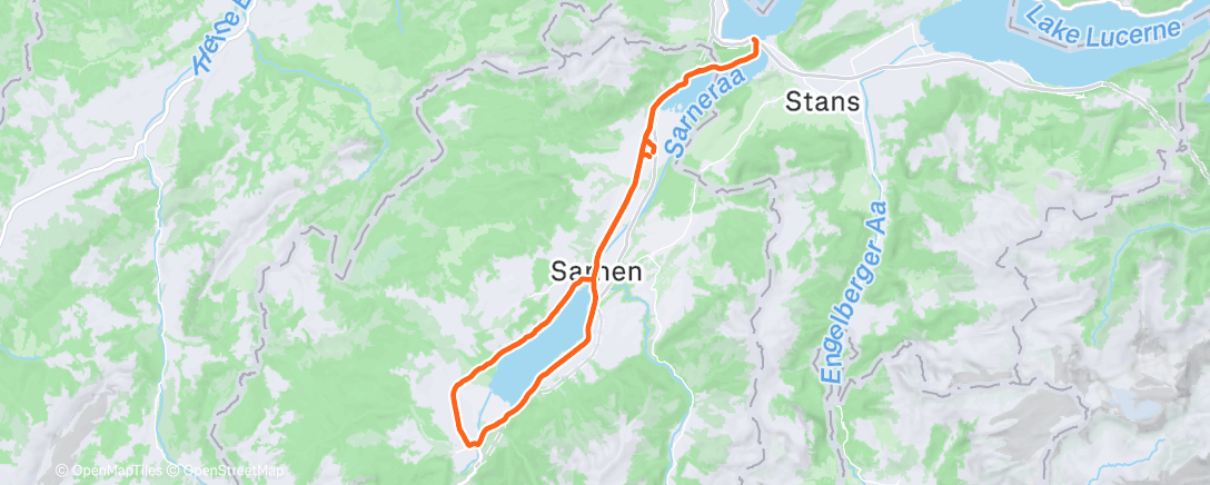 Map of the activity, Radfahrt am Mittag