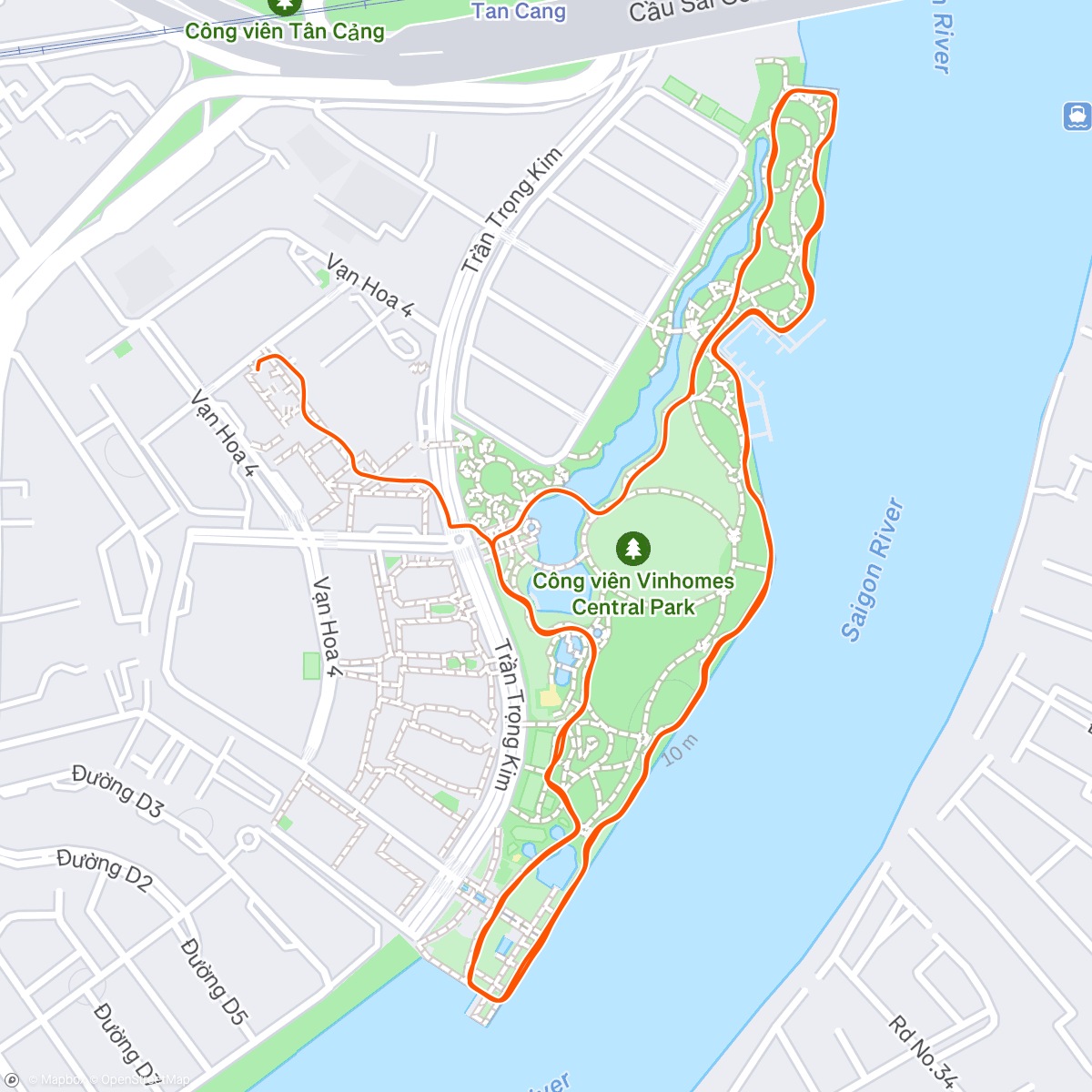 Map of the activity, Afternoon Run