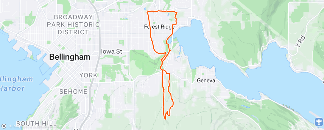 Map of the activity, Afternoon Run