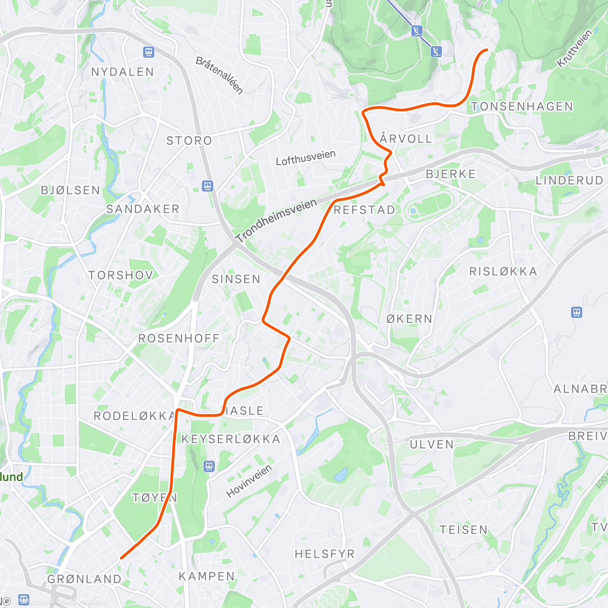 Map of the activity, Ti Liv, Oslo, Norway