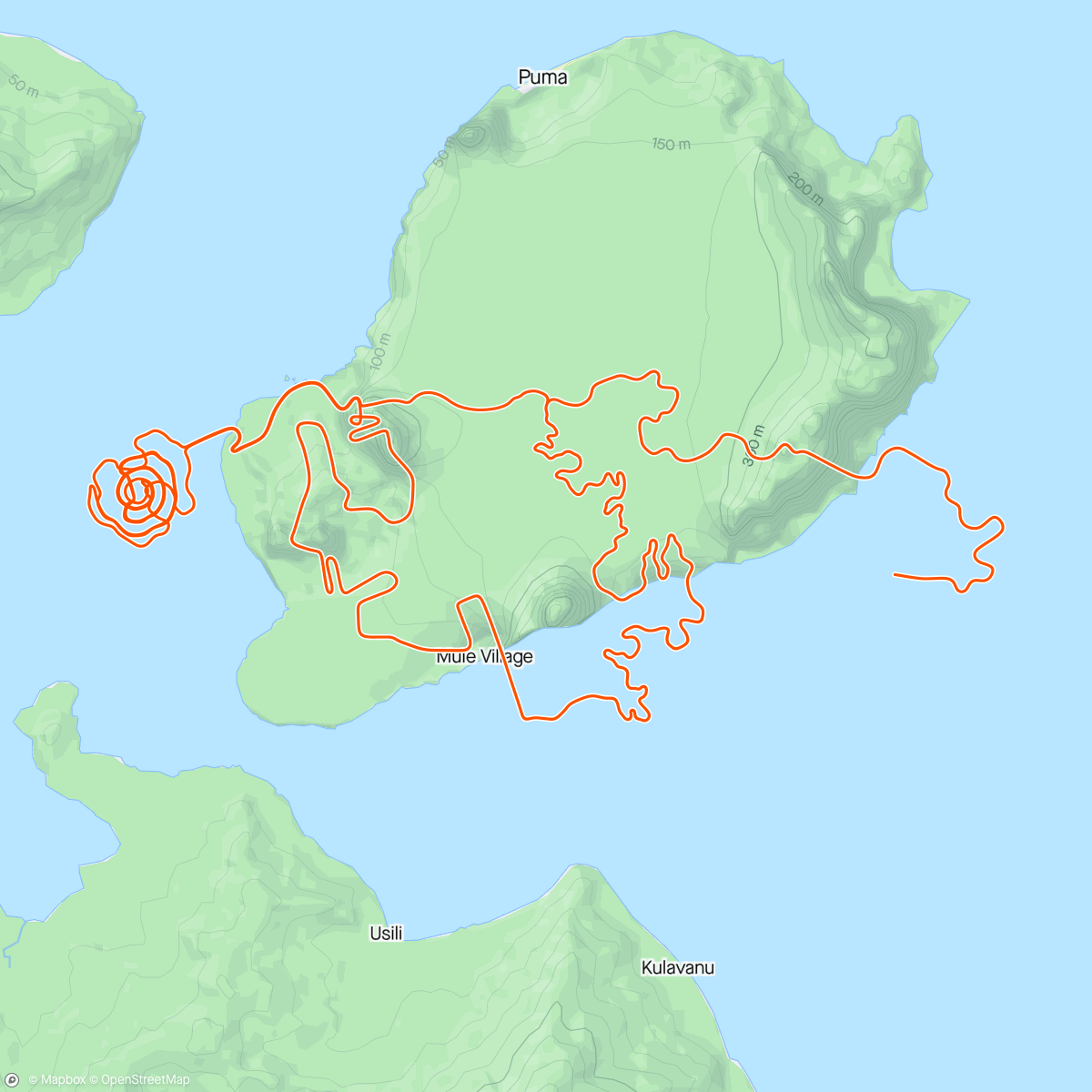 Mapa de la actividad (Zwift - Three Little Sisters in Watopia)